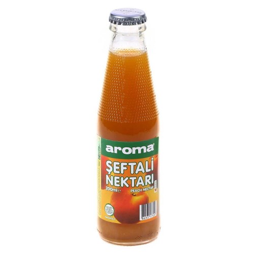 AROMA ŞEFTALİ 200ML CAM ŞİŞE MEYVE SUYU 24LÜ